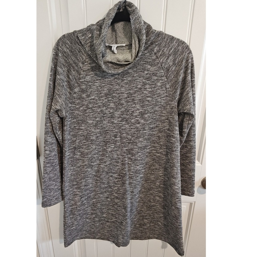 Women Size S BCBGeneration Gray Marled Knit Cowl Neck Tunic Dress Cozy Lounge